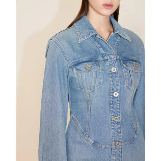 Vintage A-Line Denim Shirt Dress