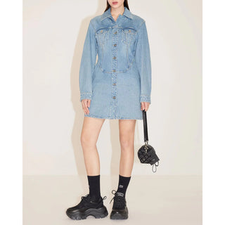 Vintage A-Line Denim Shirt Dress