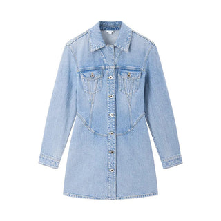 Vintage A-Line Denim Shirt Dress