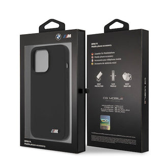 BMW Hard Silicone Case With Metal Logo - iPhone 13 Pro