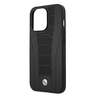 BMW Leather Hard Case Seat Pattern With Logo - iPhone 13 Pro