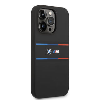 BMW M Collection Silicone iPhone 14 Pro Case Printed Tricolor Lines And Logo