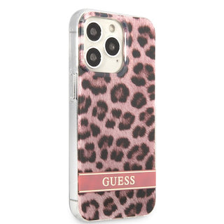 Guess Pc/Tpu Case Leopard Design With Electro Stripe - iPhone 13 Pro