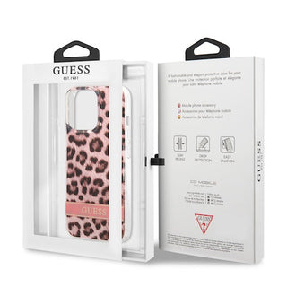 Guess Pc/Tpu Case Leopard Design With Electro Stripe - iPhone 13 Pro