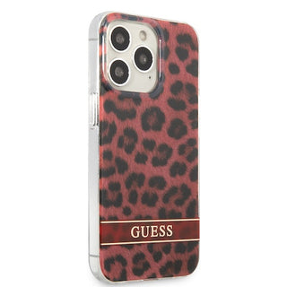 Guess Pc/Tpu Case Leopard Design With Electro Stripe - iPhone 13 Pro