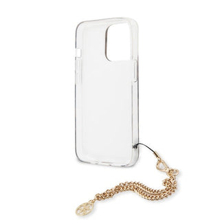 Guess Pc/Tpu Case Leopard Print And Stripe With Charm Chain - iPhone 13 Pro