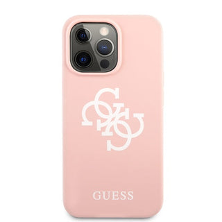 Guess Liquid Silicone Case Big 4G White Logo Print - iPhone 13 Pro