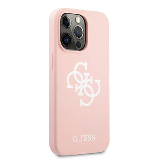 Guess Liquid Silicone Case Big 4G White Logo Print - iPhone 13 Pro