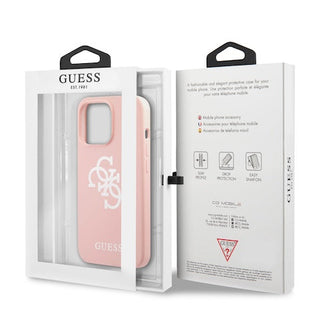 Guess Liquid Silicone Case Big 4G White Logo Print - iPhone 13 Pro