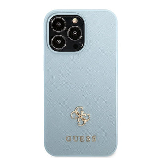 Guess Saffiano Case With Small Gold 4G Logo - iPhone 13 Pro