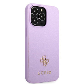 Guess Saffiano Case With Small Gold 4G Logo - iPhone 13 Pro