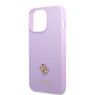 Guess Saffiano Case With Small Gold 4G Logo - iPhone 13 Pro