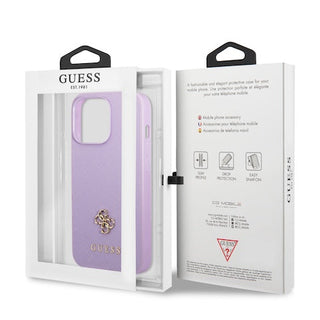 Guess Saffiano Case With Small Gold 4G Logo - iPhone 13 Pro