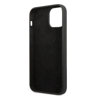 Guess Liquid Silicone Case Metal 4G Logo Black - iPhone 13