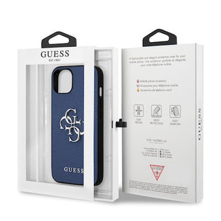 Guess Pu Saffiano Case With Big 4G Silver Logo - iPhone 13