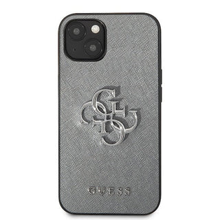 Guess Pu Saffiano Case With Big 4G Silver Logo - iPhone 13