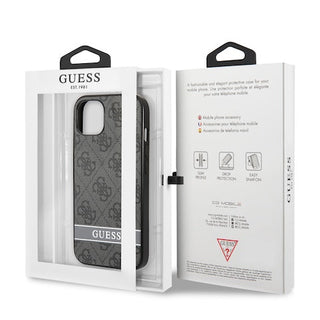 Guess 4G Pu Leather Case With Bottom Printed Stripe - iPhone 13 Mini