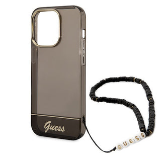 Guess Pc/Tpu Iml Case Double Layer Electroplated Camera Outline Translucent With Strap - iPhone 14 Pro