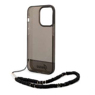 Guess Pc/Tpu Iml Case Double Layer Electroplated Camera Outline Translucent With Strap - iPhone 14 Pro