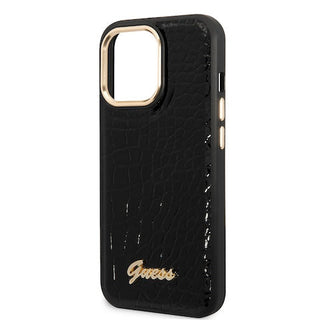 Guess Pu Croco Case With Metal Camera Outline - iPhone 14 Pro