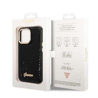 Guess Pu Croco Case With Metal Camera Outline - iPhone 14 Pro