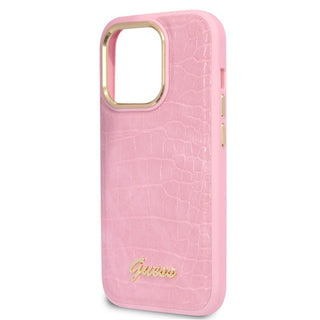 Guess Pu Croco Case With Metal Camera Outline - iPhone 14 Pro