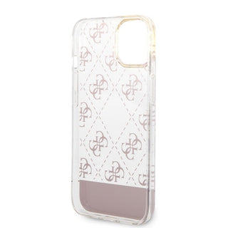 Guess Iml Case Electroplated 4G Pattern Bottom Stripe Script Logo - iPhone 14 Plus