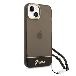 Guess Pc/Tpu Iml Case Double Layer Electroplated Camera Outline Translucent With Strap - iPhone 14 Plus