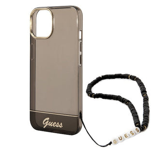 Guess Pc/Tpu Iml Case Double Layer Electroplated Camera Outline Translucent With Strap - iPhone 14 Plus