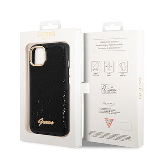 Guess Pu Croco Case With Metal Camera Outline - iPhone 14 Plus