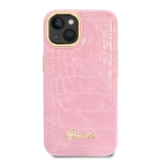 Guess Pu Croco Case With Metal Camera Outline - iPhone 14 Plus