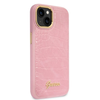 Guess Pu Croco Case With Metal Camera Outline - iPhone 14 Plus