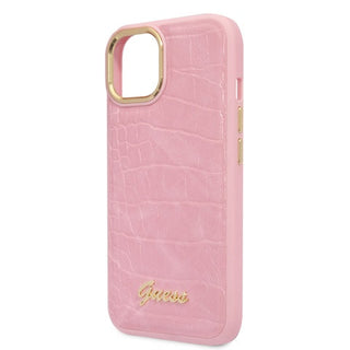 Guess Pu Croco Case With Metal Camera Outline - iPhone 14 Plus