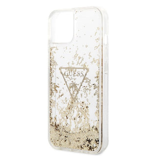 Guess Liquid Glitter Case Triangle Logo Transparent - iPhone 14 Plus