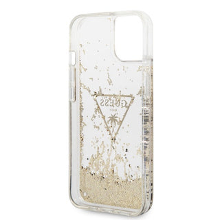 Guess Liquid Glitter Case Triangle Logo Transparent - iPhone 14 Plus