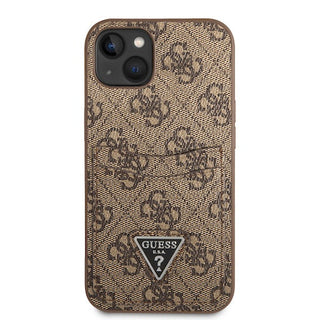 Guess Pu 4G Case Double Cardslot Metal Triangle Logo - iPhone 14 Plus