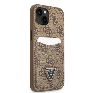 Guess Pu 4G Case Double Cardslot Metal Triangle Logo - iPhone 14 Plus