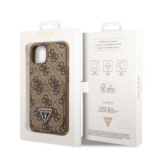 Guess Pu 4G Case Double Cardslot Metal Triangle Logo - iPhone 14 Plus