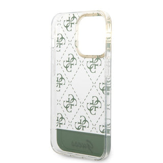 Guess Iml Case Electroplated 4G Pattern Bottom Stripe Script Logo - iPhone 14 Pro Max