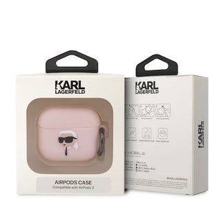 Karl Lagerfeld Silicone Airpods Case Cover With Ring 3D Logo Nft - Airpods 3