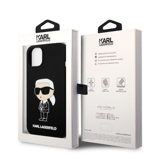 Karl Lagerfeld Liquid Silicone Case Ikonik Nft Black - iPhone 14 Plus