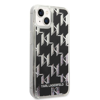 Karl Lagerfeld Liquid Glitter Case Monogram Pattern Multicolor Glitter - iPhone 14