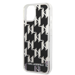 Karl Lagerfeld Liquid Glitter Case Monogram Pattern Multicolor Glitter - iPhone 14