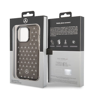 Mercedes Double Layer Pc/ Tpu Case Star Pattern Large - iPhone 14 Pro