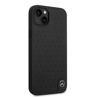 Mercedes Genuine Leather Case Star Pattern - iPhone 14 Plus