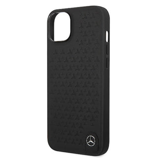 Mercedes Genuine Leather Case Star Pattern - iPhone 14 Plus