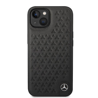 Mercedes Genuine Leather Case Star Pattern - iPhone 14