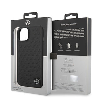 Mercedes Genuine Leather Case Star Pattern - iPhone 14