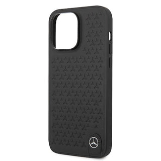 Mercedes Genuine Leather Case Star Pattern - iPhone 14 Pro Max